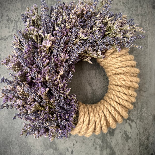 Dried Limonium and Lavender wreath