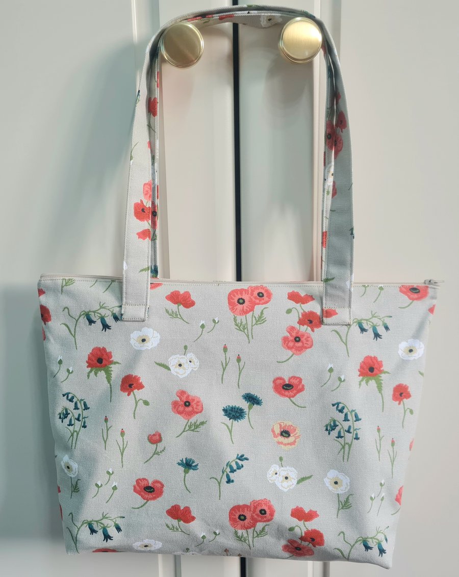 Handbag made in Sophie Allport Poppy Meadowfabric