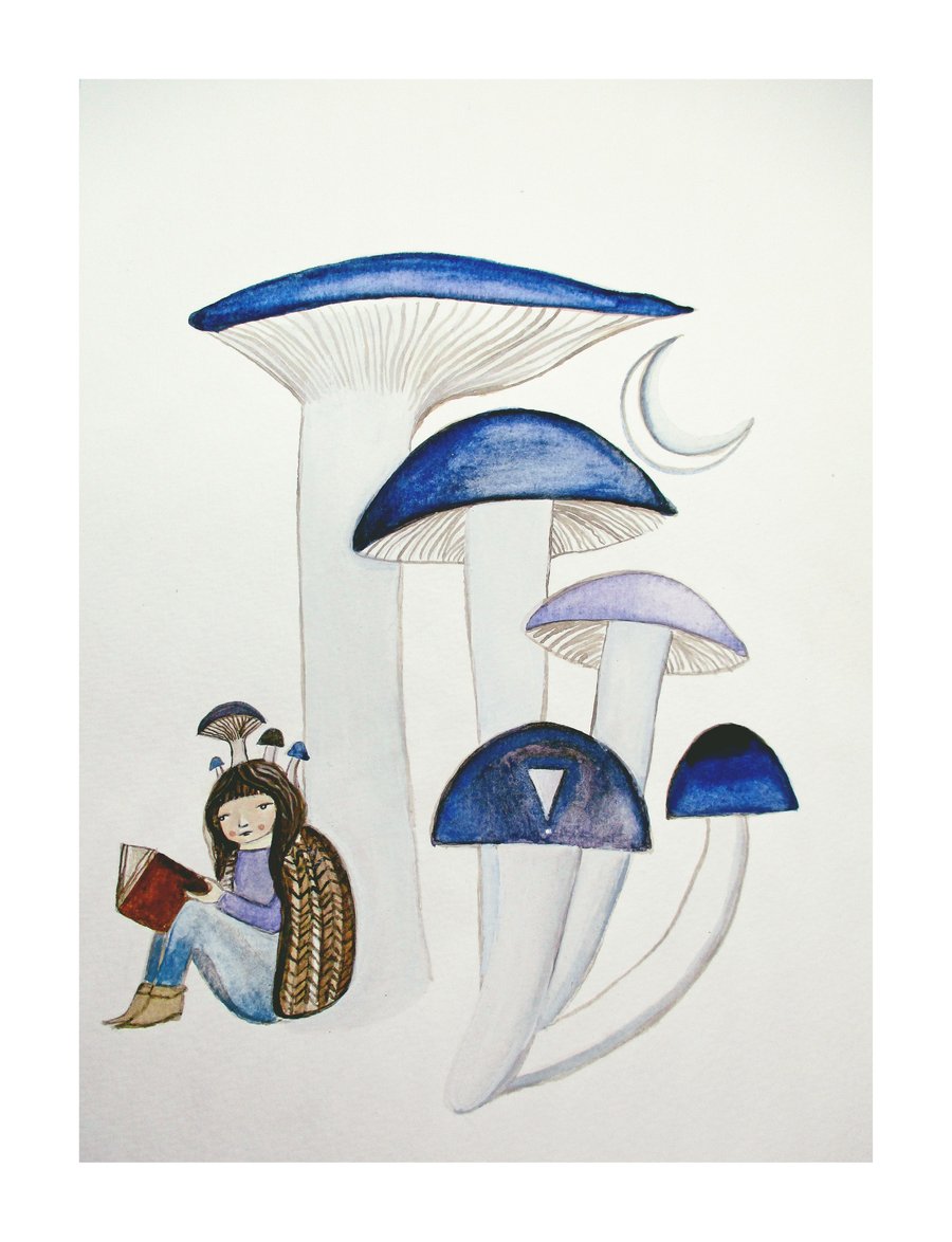 Waning gibbous A5 print