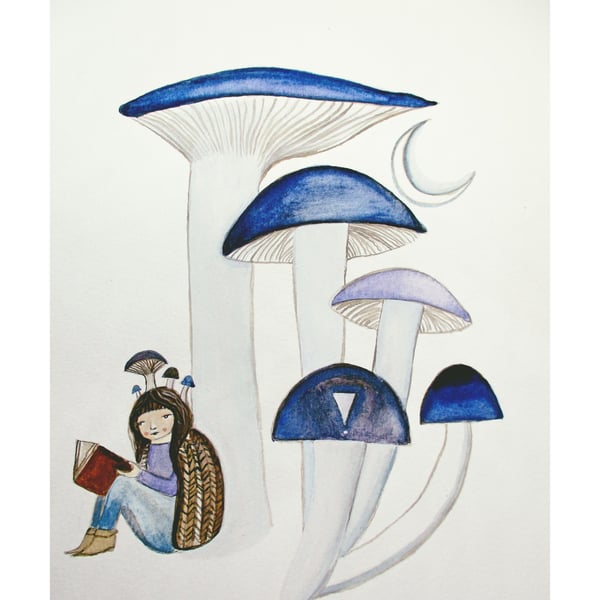 Waning gibbous A5 print