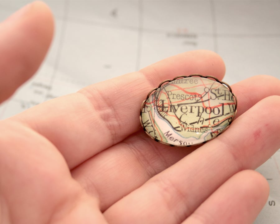 Custom Map Brooch Personalized Jewellery with Map