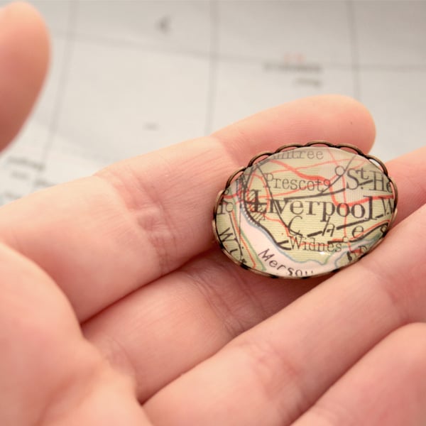 Custom Map Brooch Personalized Jewellery with Map