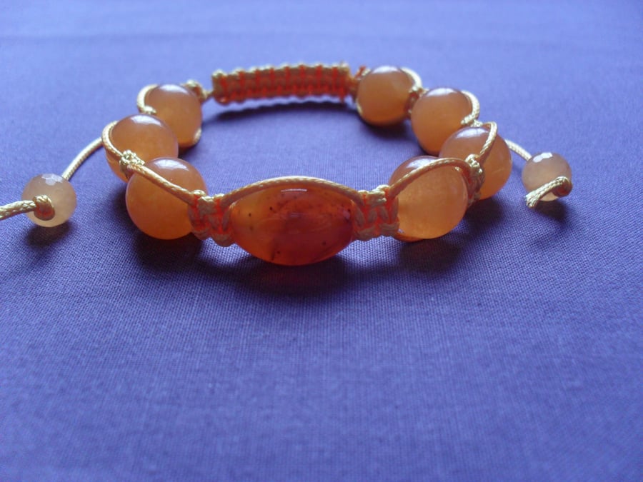 Orange Macrame Style Bracelet