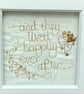 'And they lived happily ever after'.Machine embroidered Wedding picture.