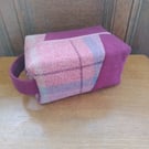 Woollen and tartan  cosmetic or toiletry bag