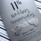 11th (Steel) Anniversary Card – Personalised with names and date