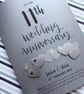 11th (Steel) Anniversary Card – Personalised with names and date