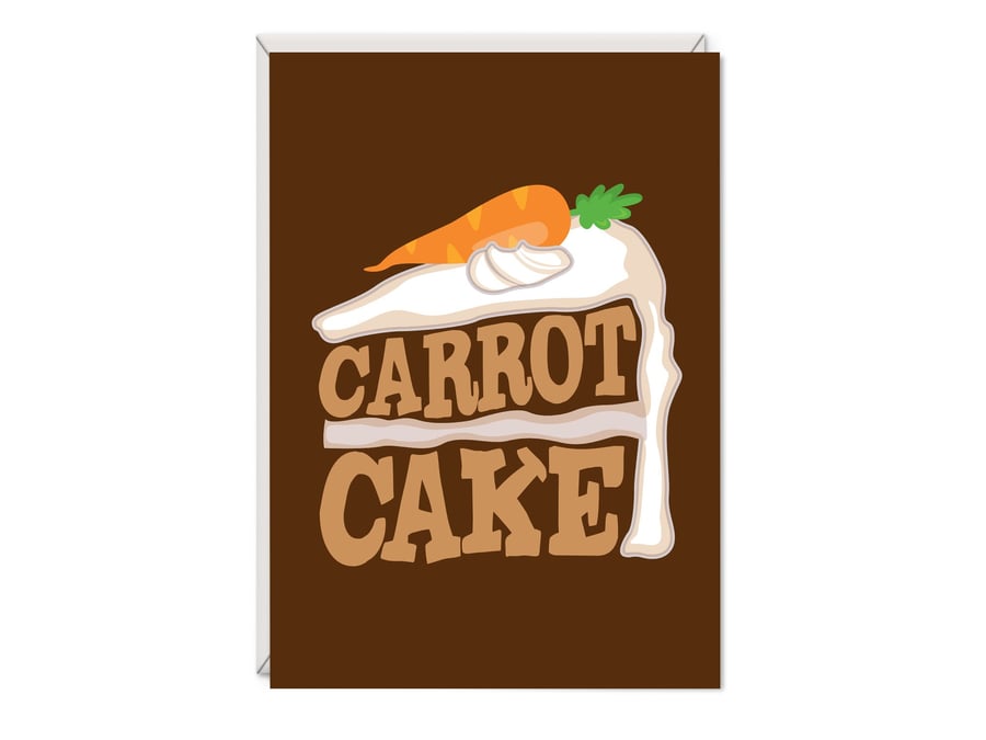 Carrot Cake Word Art Birthday Card