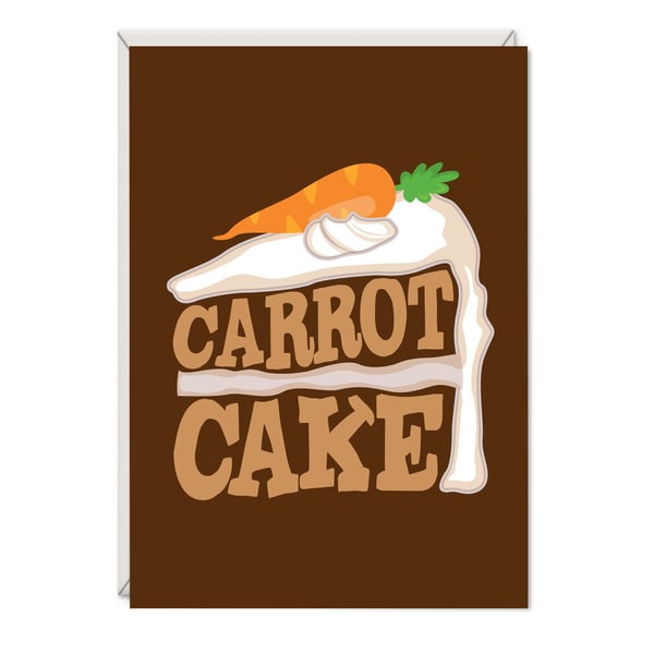 Carrot Cake Word Art Birthday Card