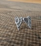 Handmade Fine Silver Textured Little Heart Stud Earrings - Image 4