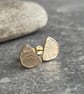 9ct gold semi circle earrings, Embossed texture - Image 3