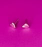 Fine Silver Heart Stud Earrings