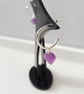 Sterling Silver Hoop Earrings With Removable  Amethyst Heart Charm  - Image 6