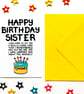 Funny Birthday Card For Sister, Joke Birthday Card From Brother, Sister  - Image 5