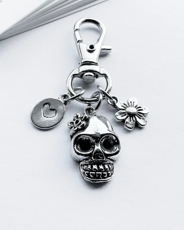 Small Skull Bag Charm. Zombie Bag Charm. Heart Bag Charm. Bag Charm. Metal Charm
