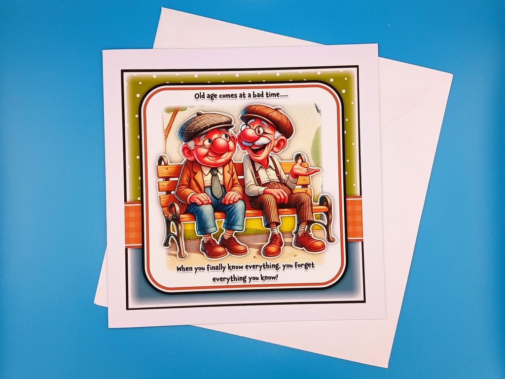Mans Funny Birthday Card x8inches, 20x20cms, Decoupage, Father, Husband, Brother