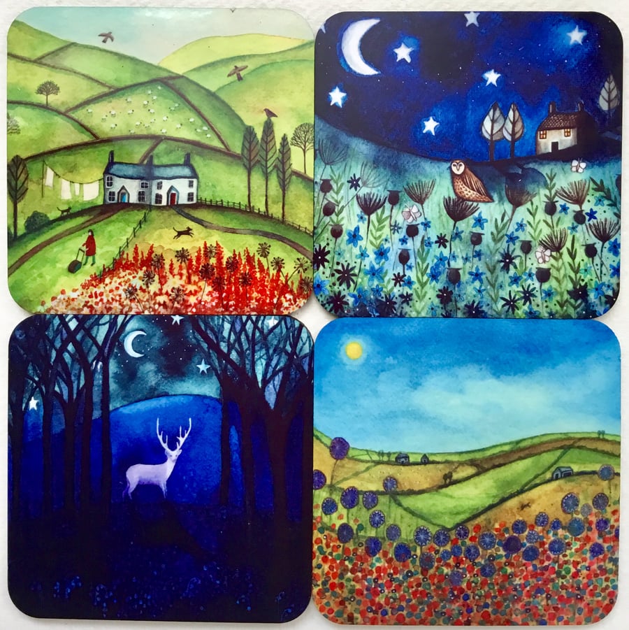  Cork backed Coaster Set