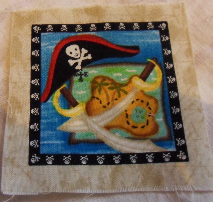 100% cotton fabric squares. Pirate Island (58)