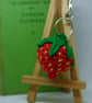 Crochet Strawberry keyring charm - Image 2