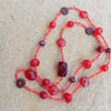 Long Czech Picasso Bead Necklace