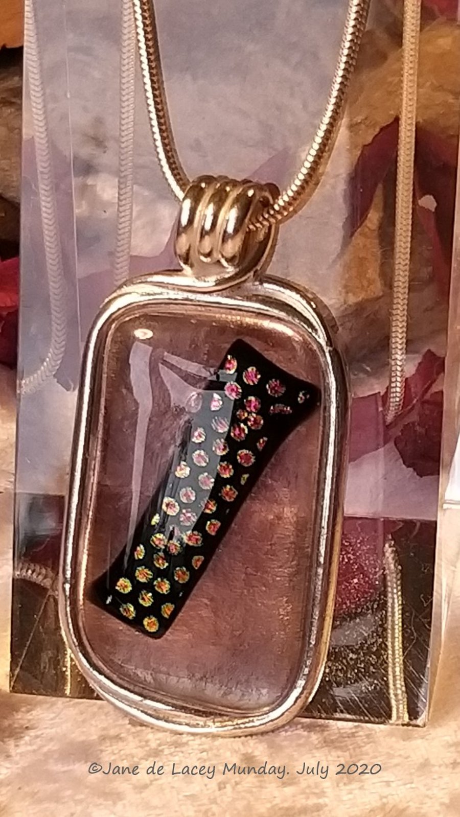 Blush Pink 'Dotty' Silver Pendant