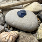 Cobalt blue, frosted river glass piece
