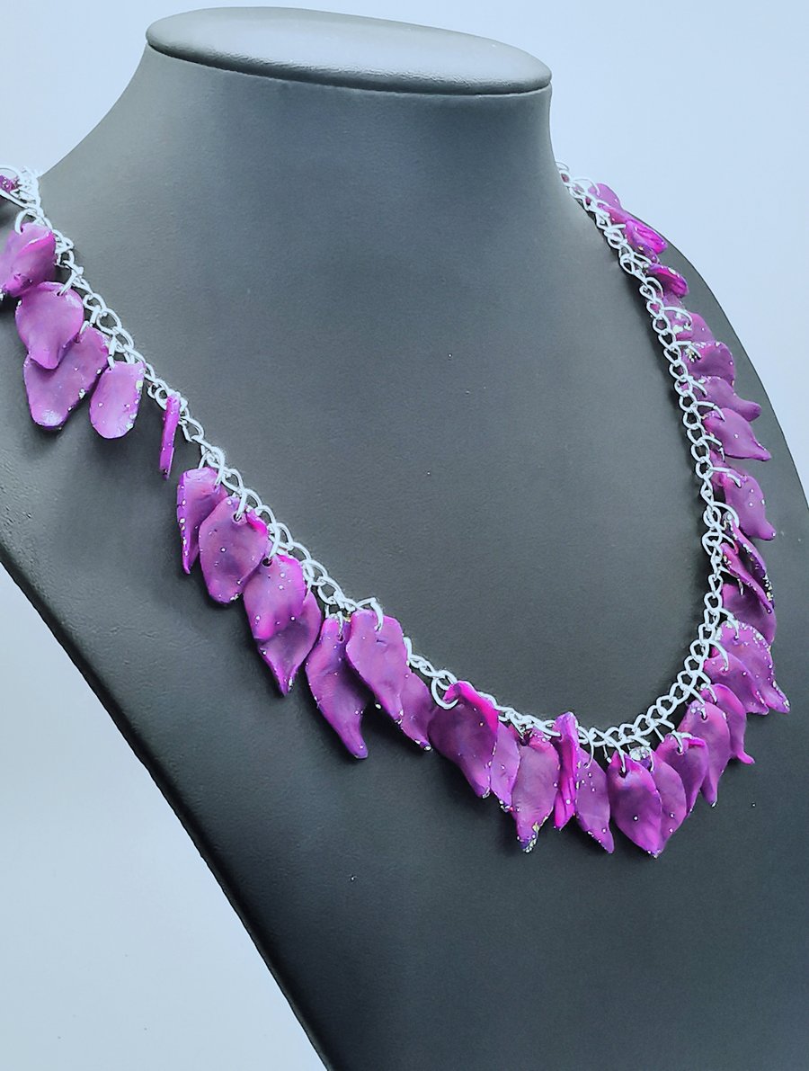 Purple Leaf Chacha Necklace