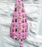 Cat Wigwam Peg Bag, Lined Pink Cotton Laundry Bag, Kids Storage - Image 3