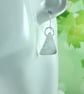 Earrings, Sterling Silver Patterned Triangle Droppers - Image 5