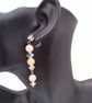 Morganite and Vintage Acrylic Bicone Beaded Necklace and Earrings, Gift for Her - Image 7