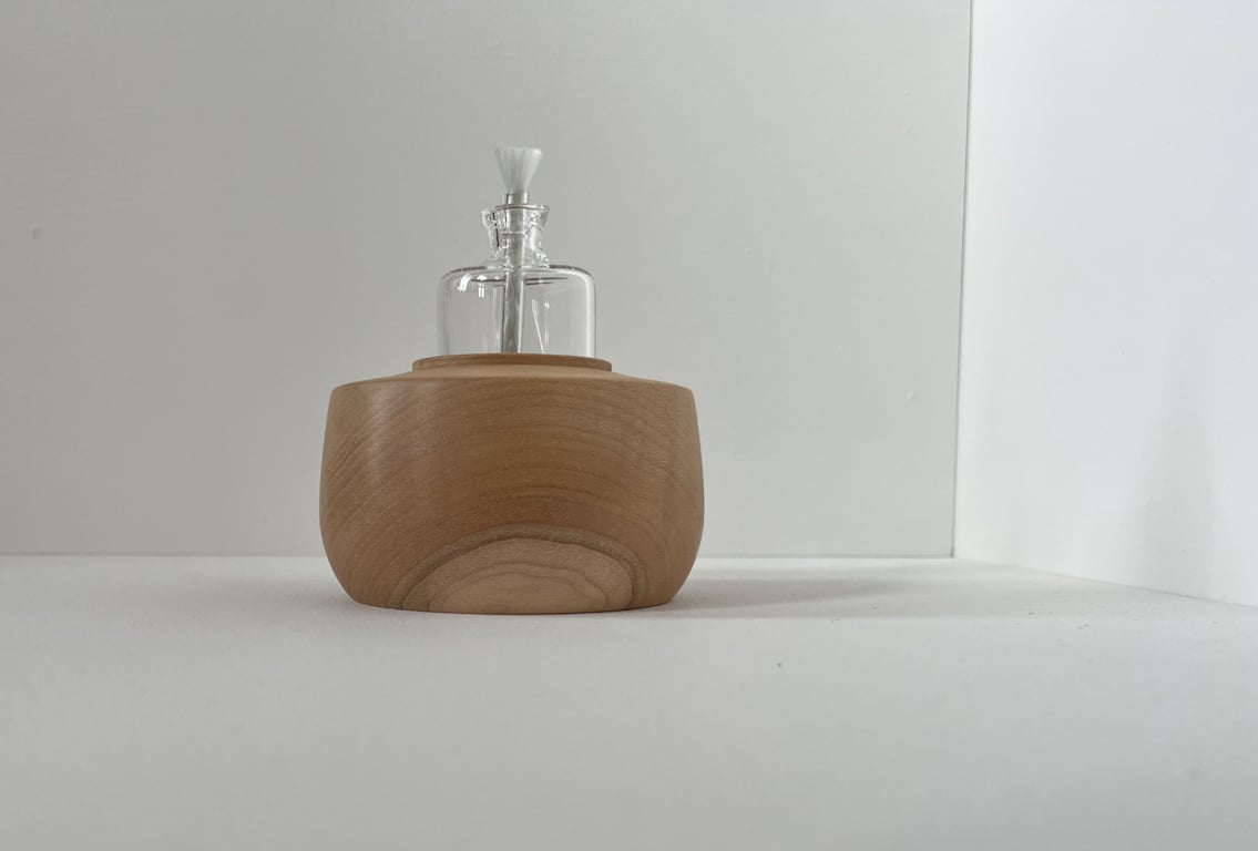 Wooden oil lamp
