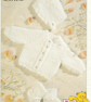VINTAGE KNITTING PATTERN Babies White Garter Set - Image 4