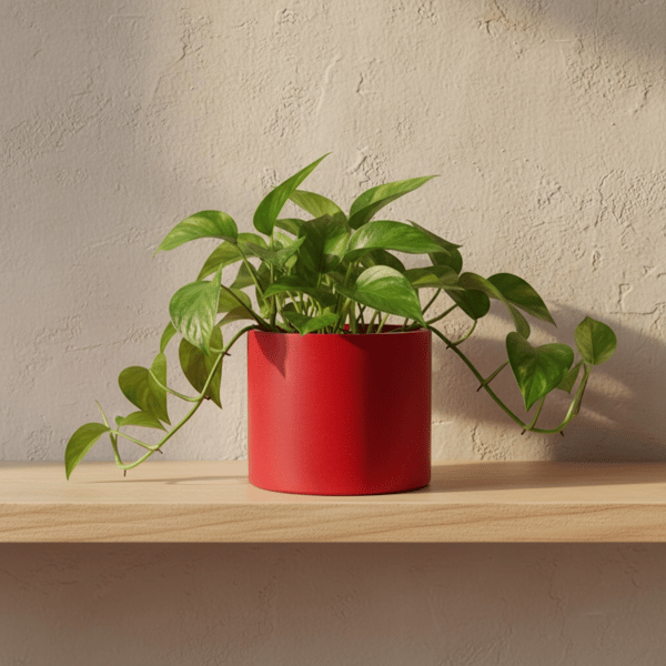 Large Red Round Plant Pot 15 cm, Handmade Indoor Planter