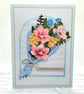 Bouquet Birthday Card - handcrafted birthday card, flowers, textured, 3D - Image 3