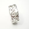 Coral Texture Wide Silver Ring