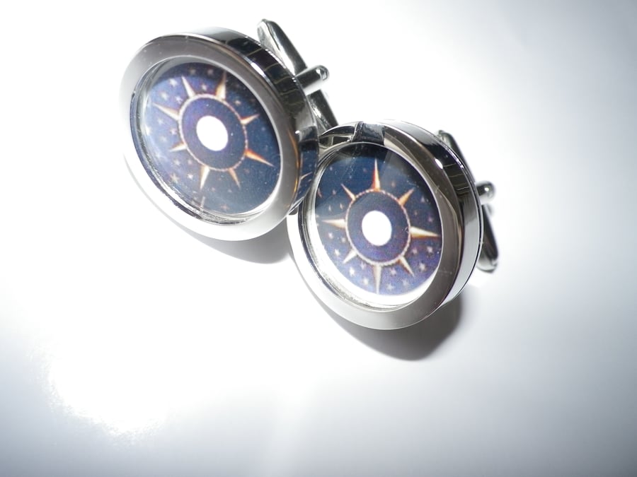 8 pointed star cufflinks,free shipping, gift wrapped, elegant image Ref 3571