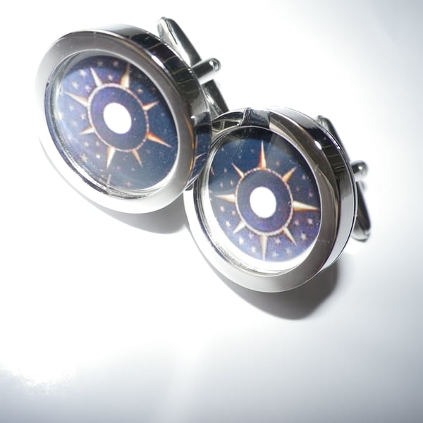 8 pointed star cufflinks,free shipping, gift wrapped, elegant image Ref 3571