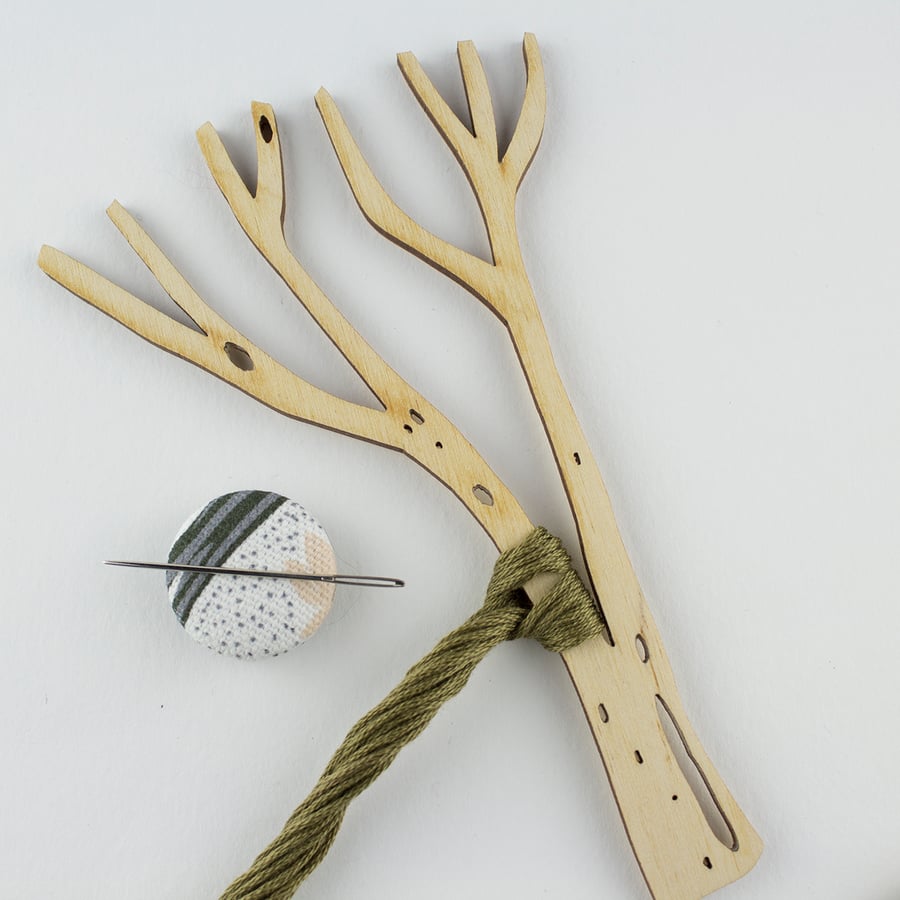 Wooden Tree Thread Holder