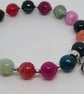 Multi-coloured Agate stretch bracelet - Image 7