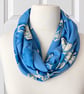 Beautiful Soft Blue Floral Infinity Scarf  - Image 6
