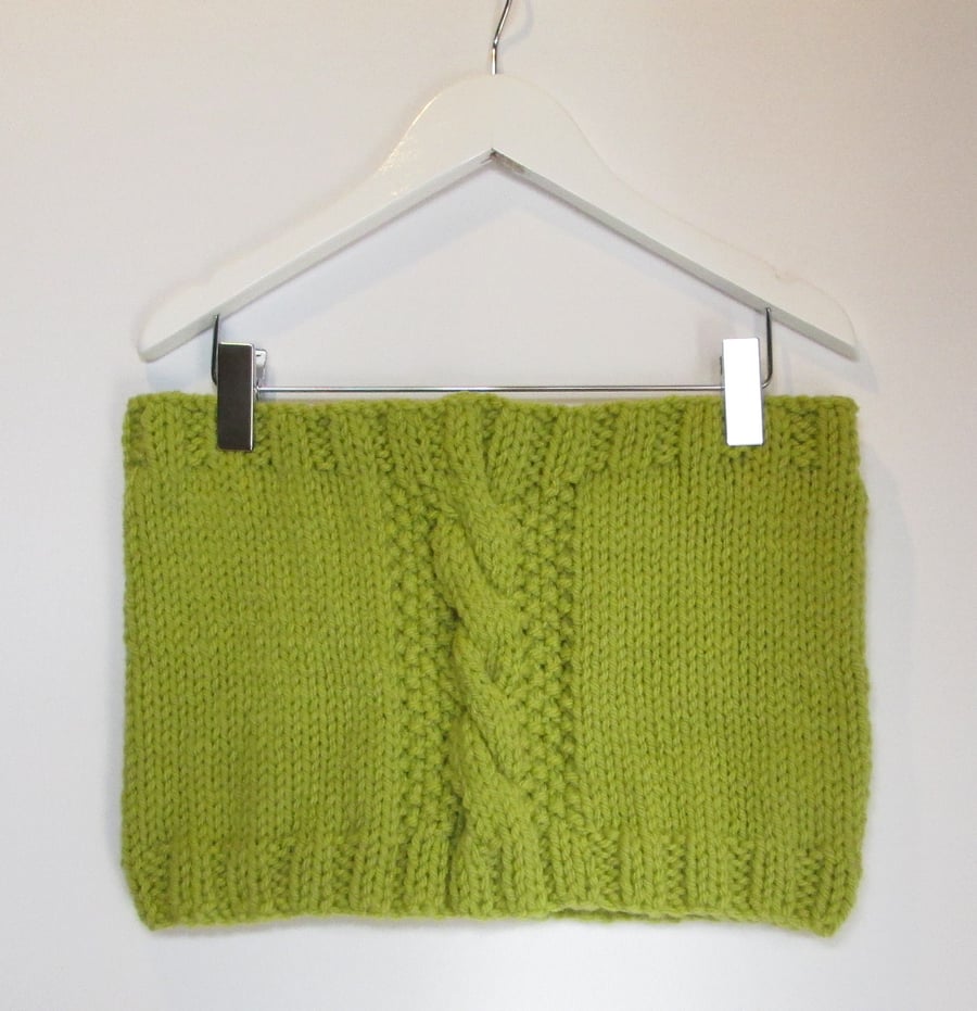Cowl in Lime Green Chunky Wool