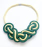 Contemporary cotton rope statement necklace - purple and green, gifts for women - Image 5