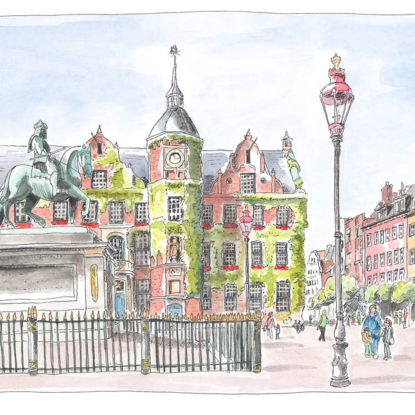 Am Marktplatz, Düsseldorf - Limited Edition Art Print