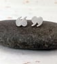 Recycled Sterling Silver Speech Mark Stud Earrings - Book Lover Gift - Image 1