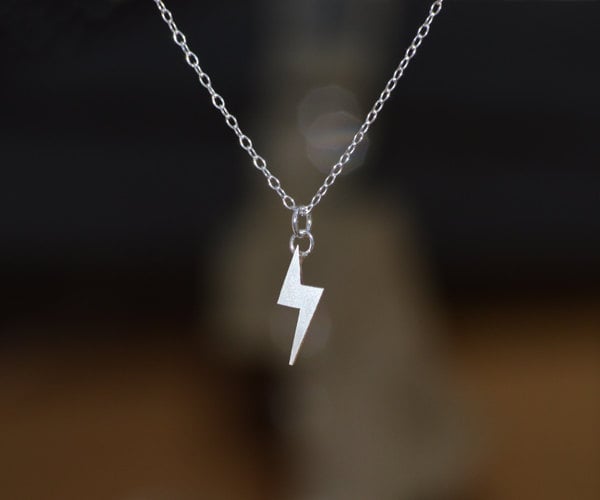 lightning bolt necklace in sterling silver