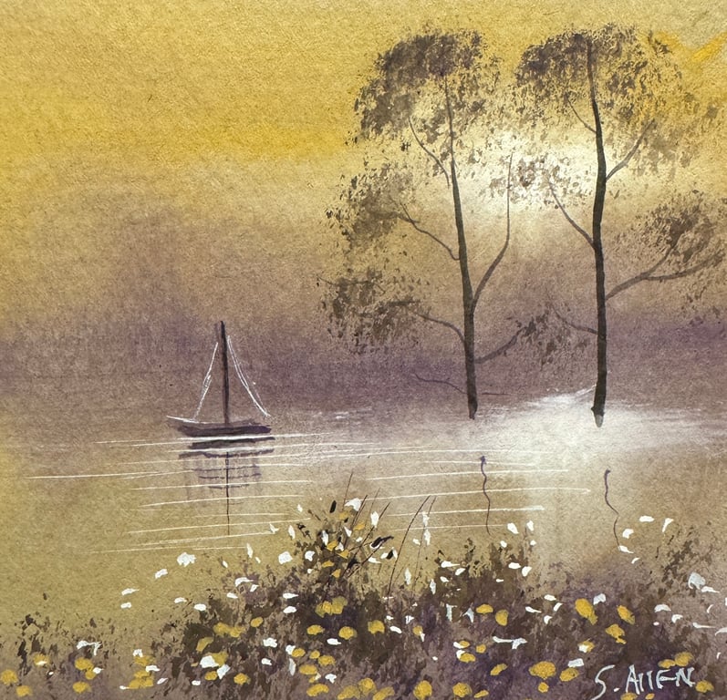 Original Aceo Painting ‘ Reflection ‘by Stephen Allen 