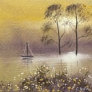 Original Aceo Painting ‘ Reflection ‘by Stephen Allen 