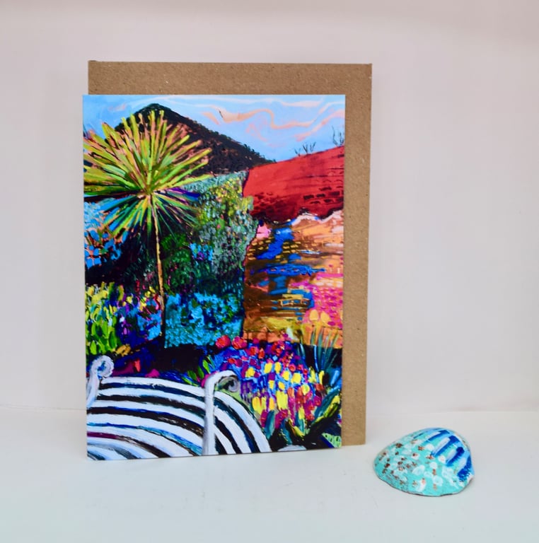 A Midsummer Garden's Dream Greeting Card - Colourful Floral Garden Art Card