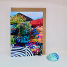 A Midsummer Garden's Dream Greeting Card - Colourful Floral Garden Art Card