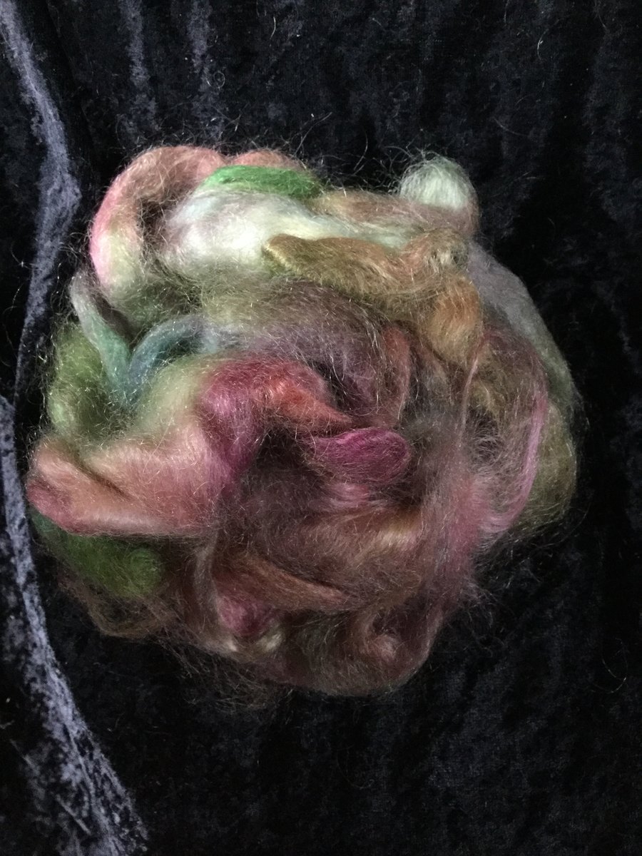 MoBair Kid Mohair Tops Hand Dyed Random Green Red Forest Colour